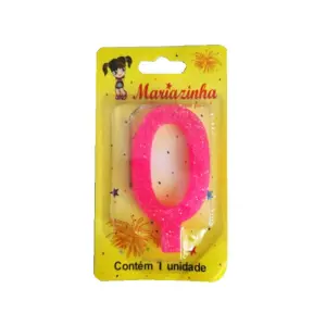 Mariazinha Vela Super Brilho Nº 0 Rosa C/10 – Vela Decorativa para Festas e Aniversários