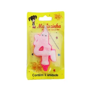 Mariazinha Vela Sorriso Nº 4 Rosa C/10 – Vela Decorativa para Festas e Aniversários