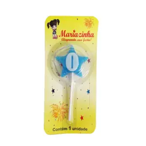 Mariazinha Vela Estrela Nº 0 Azul C/10 – Vela Decorativa para Festas e Aniversários