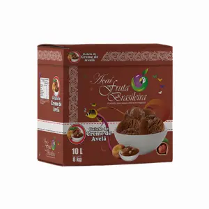 Caixa 10 litros – 8 kg Gelato de Creme de Avelã Fruta Brasileira