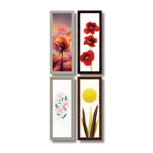 Quadros Estampas Flores FM 2cm Medidas 20x60cm Ref. 789