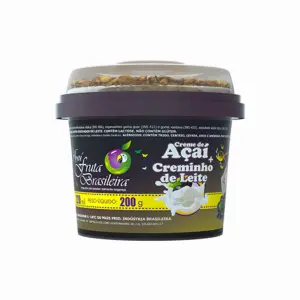 Pote 220 ml – 200 g Açaí com Creminho de Leite C/12 un Fruta Brasileira