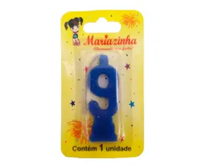 Mariazinha Vela Comum Nº 9 Azul C/10 – Vela Decorativa para Festas e Aniversários