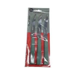 Jogo de Faca para Churrasco 3 Peças Cabo Plástico Sálvia Opa Cartela MARTINAZZO Ref. 65335/40 – Resistente e Prático para Refeições