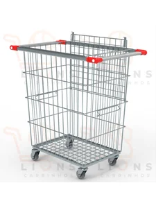 Carrinho para condomínio com divisória móvel - 250 litros Modelo: L404.04