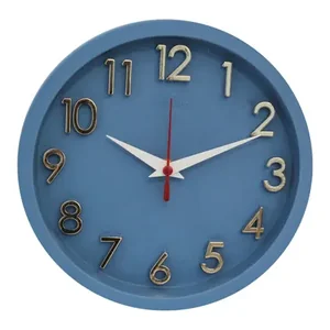 Relogio de Parede 3D Sigma Dourado Azul Plashome 