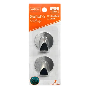 Gancho Multiuso Akash Imports Até 1kg CRS-2334 – Prático e Resistente para Organização