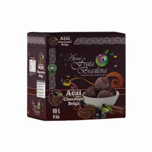 Caixa 10 litros – 9 kg Açaí com Chocolate Belga Fruta Brasileira