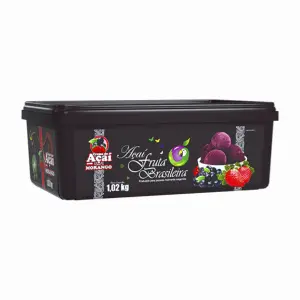 Pote 1,02 kg Açaí Morango C/4 un Fruta Brasileira