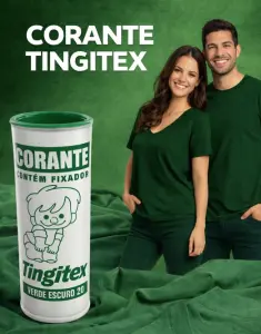 Corante para tingir e renovar roupas e tecidos tingitex 45g verde escuro 1un