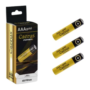 Pilha Caerus Power  AAA Gold Akash Imports CRS-5555 – Alta Resistência e Durabilidade