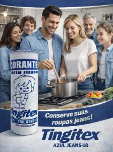 corante Azul jeans 18 Ideal para tingir e renovar roupas e tecidos
