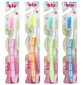 Escova Dental C/12 BLU Ref BL-6692 Kit Com 12 Unidades Para Higiene Bucal Diária