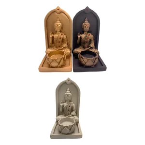 Incensário Resina Bdsidat com Porta Vela Ref. 0815 Zed Black