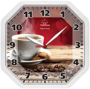 Relógio de Parede Plashome Gama Branco Café