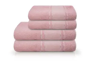 Toalha Pinta E Borda Para Rosto 45x80 Rosa CAMESA Ref F3607 Macia E Absorvente Para Uso Diário