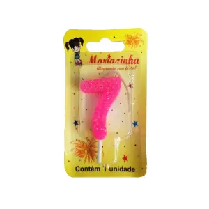 Mariazinha Vela Brilhinho Nº 7 Rosa C/10 – Vela Decorativa para Festas e Aniversários