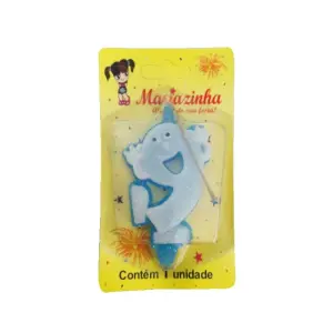 Mariazinha Vela Sorriso Nº 9 Azul C/10 – Vela Decorativa para Festas e Aniversários