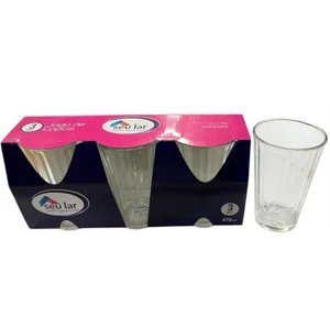 COPO DE VIDRO 470 ML KIT C/3 UNID SEU LAR