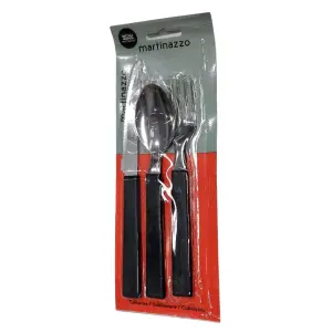 Jogo Misto 3 Peças Cabo Preto Opa Cartela MARTINAZZO Ref. 65325/5 – Conjunto Prático para Refeições
