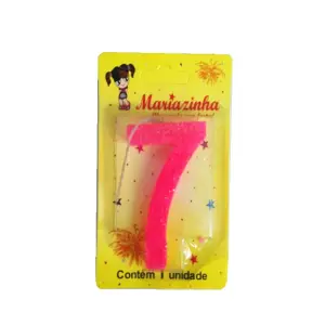 Mariazinha Vela Super Brilho Nº 7 Rosa C/10 – Vela Decorativa para Festas e Aniversários