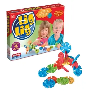 Lig Lig C/48 Pçs PLASBRINK Ref 0150 Brinquedo Educativo Infantil