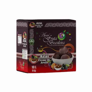 Caixa 10 litros – 9 kg Açaí com Creme de Avelã Fruta Brasileira