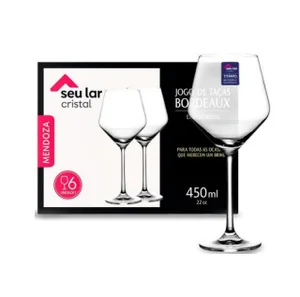 TAÇA CRISTAL BORDEAUX 450ML KIT C/6 SEU LAR