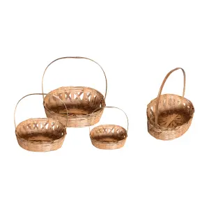 Cesta Rebaixada de Bambu Natural Ref. 63/64/65 - Elis Artesanatos