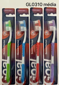 Escova dental para adulto goal gl0310 media pacote com 12un