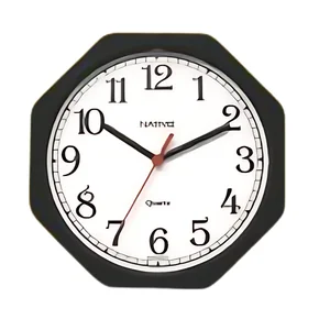 Relógio de Parede Octogonal Liso 22cm - Nativo