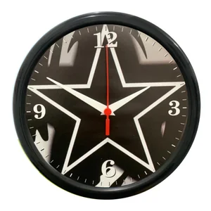 RELÓGIO BRANCO/PRETO/ ESTRELA - PTO