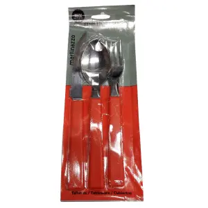 Jogo Misto 3 Peças Cabo Vermelho Opa Cartela MARTINAZZO Ref. 65325/8 – Conjunto Prático para Refeições