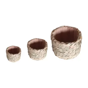 Cachepôs Carnaúba em Fibra Natural Ref. C13, C14 e C15 – Elis Artesanatos