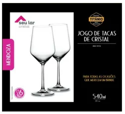 TAÇA DE CRISTAL 540 ML KIT C/6 SEU LAR