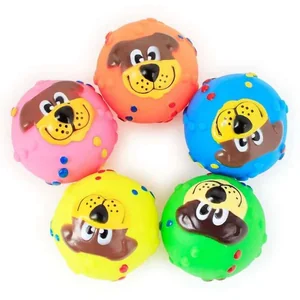 Brinquedo Pet Bola de Borracha com Rosto de Cachorro ZN0070 – Diversão para seu Pet
