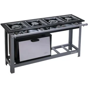 Fogão 4 Bocas em linha Baixa Pressão M12SL Com 1 Forno METALMAQ