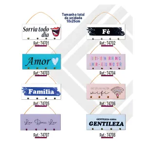 Porta Chave Barbante MDF 6MM Medidas 10x25cm Ref. 747