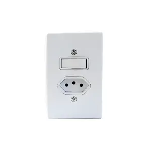 Conjunto 1 Simples + Tomada com PI. Branca Ref. 020 Prolar