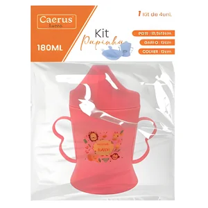 Kit Papinha Akash Imports CRS-2884 Tigelas e Colheres para Bebê Alimentação Segura e Prática