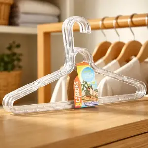 Cabide Perola Cristal Fino Plástico Com 3 Peças