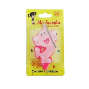 Mariazinha Vela Sorriso Nº 9 Rosa C/10 – Vela Decorativa para Festas e Aniversários