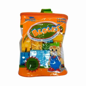 Kit Bloco De Montar 34 Peças PRECIZA Ref 1181 Brinquedo Educativo Infantil Criativo E Divertido