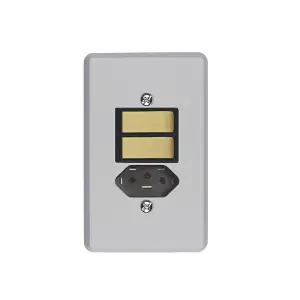 Conjunto 2 Simples + Tomada Retangular Com PI. Cinza Ref. 165 Prolar