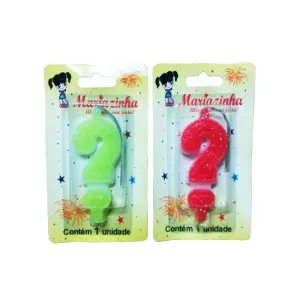 Mariazinha Vela Super Brilho Nº Sortido C/10 – Vela Decorativa para Festas e Aniversários