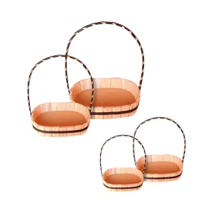 Cesta Oval de Madeira Ref. M5, M6, M7, M8 - Elis Artesanatos