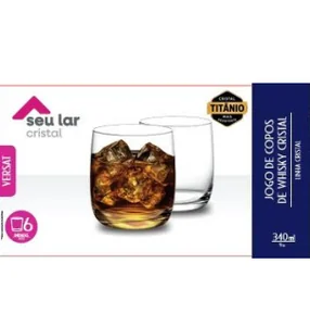 COPO CRISTAL WHISKY 340ML KIT C/6 SEU LAR