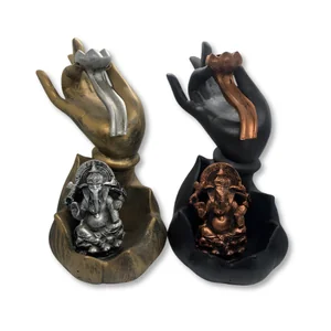 Incensário Cascata Resina Mão Ref. 0556 Zed Black