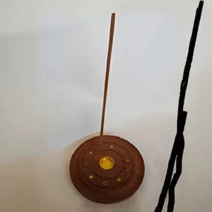 Incensário Madeira Redondo - 5 furos Ref. 1432 Zed Black