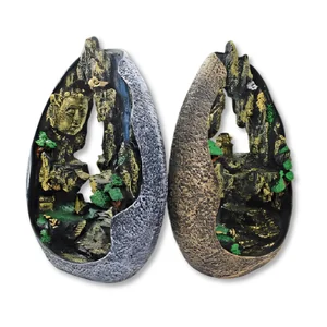 Incensário Cascata Resina GG Cidade Ref. 0754 Zed Black